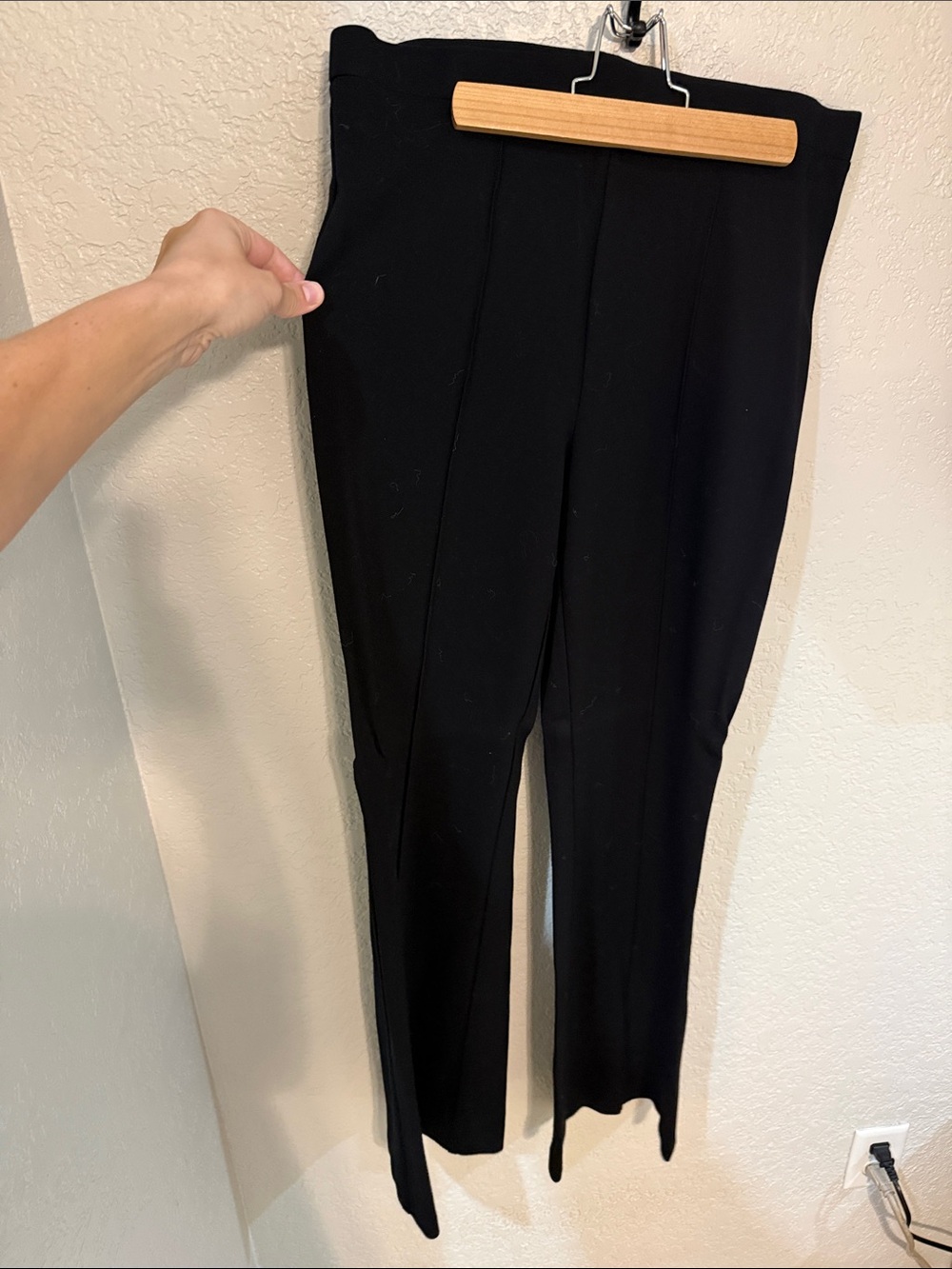 Black High-Waist Bootcut Ponte Pants